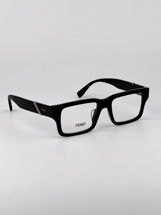 Fendi Diagonal FE50114F 001 Square Eyeglasses – Shiny Black main image 10